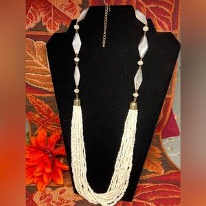 Vintage White Seedbead Necklace